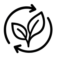 biodegradable icon black and white