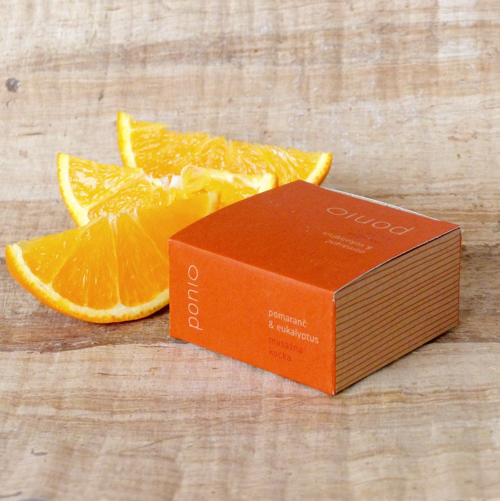 Pomaranč & eukalyptus - masážna kocka 50g/100g